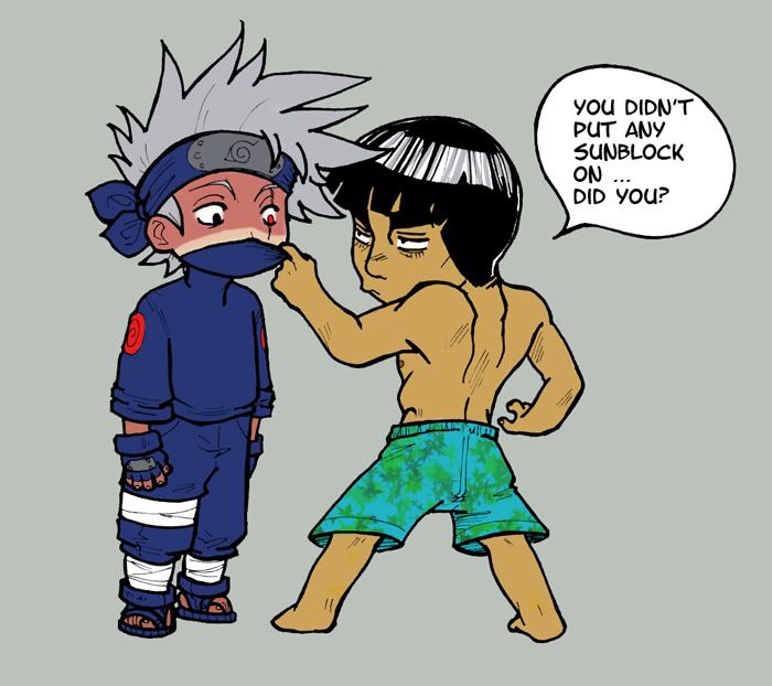 kakashi_and_gai___sunburn_by_CoralS.jpg sunburnt kakashi image by krizcrayon