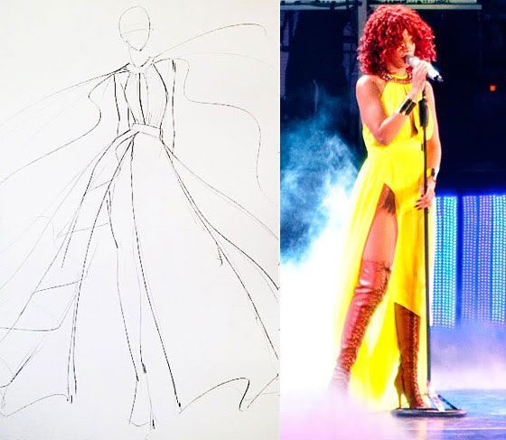 rihanna yellow concert dress and boots Pictures, Images and Photos