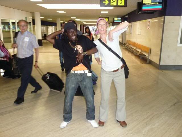 dancing at the airport