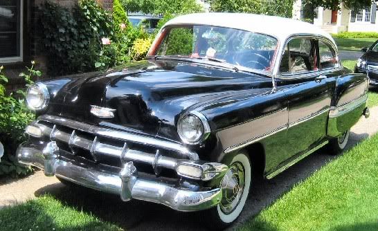 My first car was a 1954 Chevrolet Bel Air just like the one pictured above 