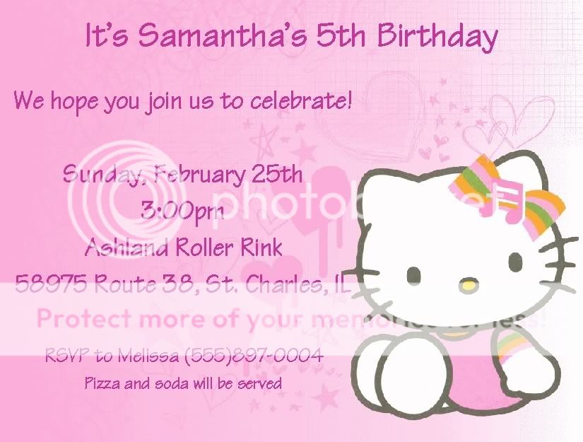 Set of 2 Hello Kitty Groovy Birthday Invitations  