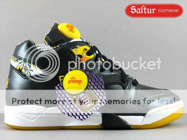 NEW REEBOK COURT VICTORY PUMP BLACK/ORANGE/YELLOW 8  